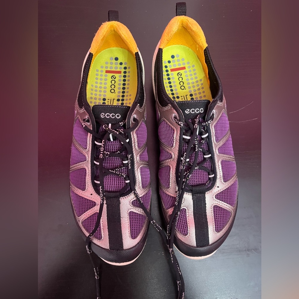 Ecco Biom Purple Black Mesh Lace Up Athletic Sneakers Shoes - Picture 2 of 7